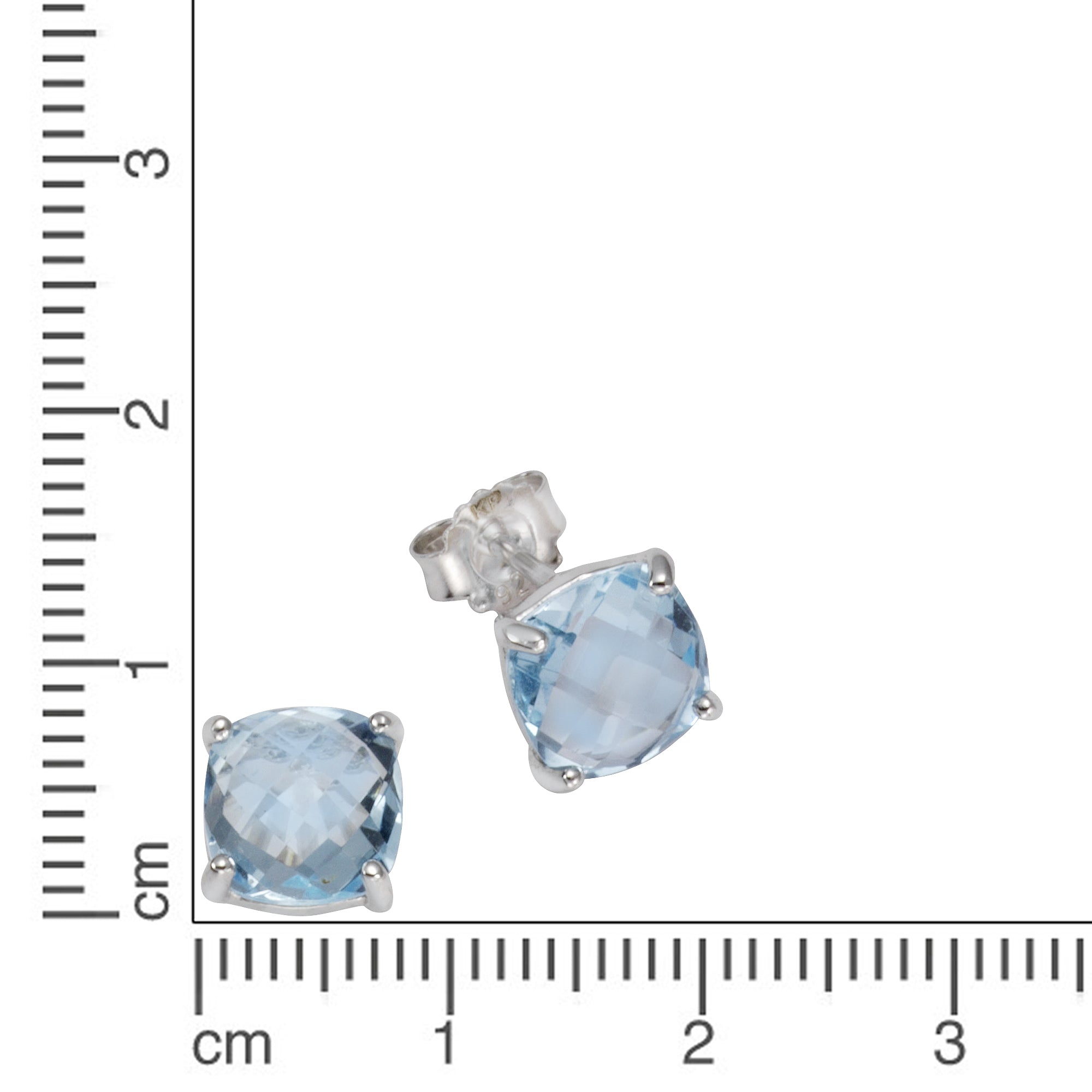Ohrstecker 925/- Sterling Silber Blautopas