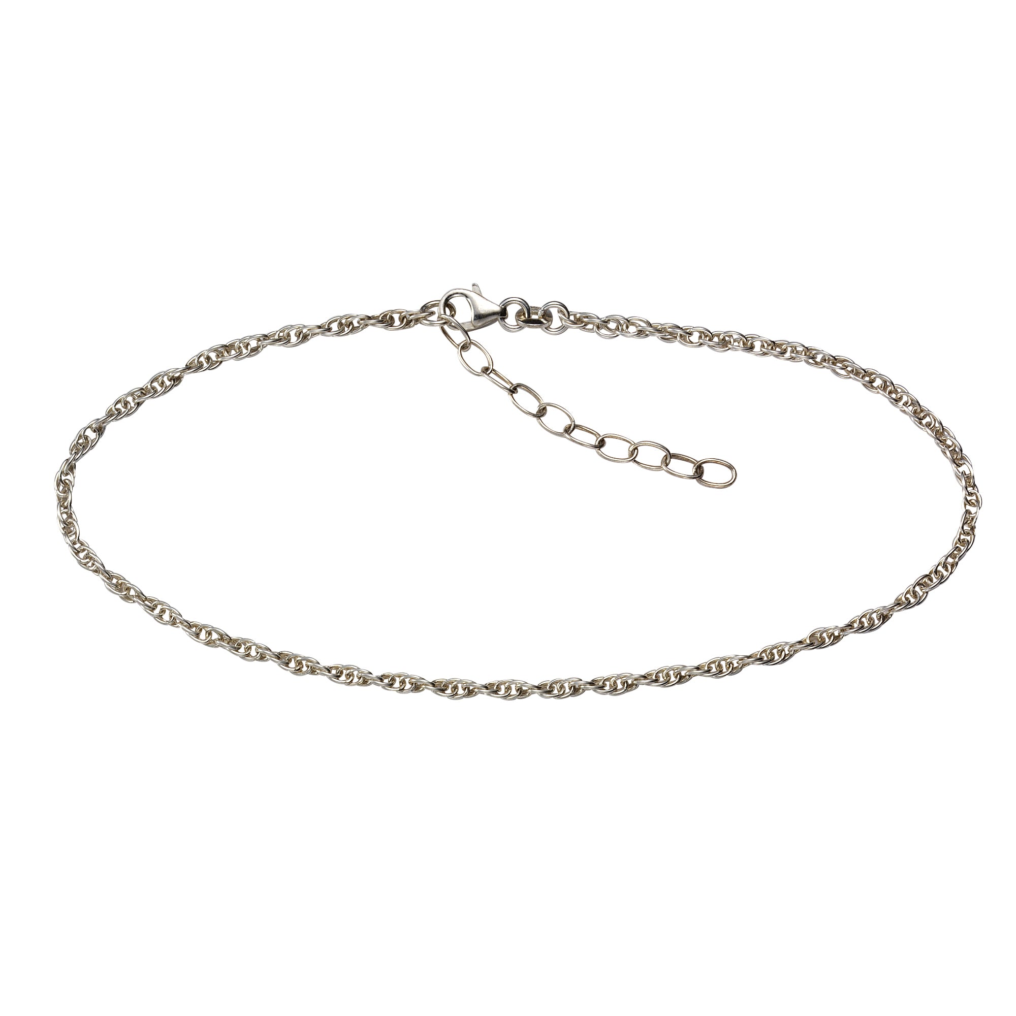 Fusskette 925 Silber rhodiniert Ankerkette
