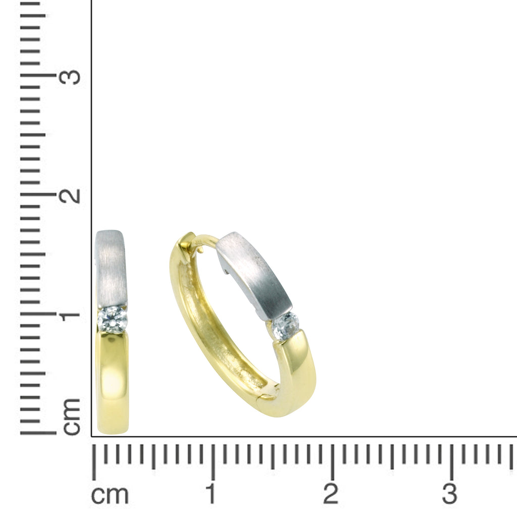 Creole 333 Gold zweifarbig 16mm Zirkonia