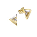 Ohrstecker 333 Gold zweifarbig Zirkonia weiß