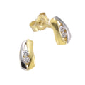 Ohrstecker 333 Gold zweifarbig Zirkonia weiß