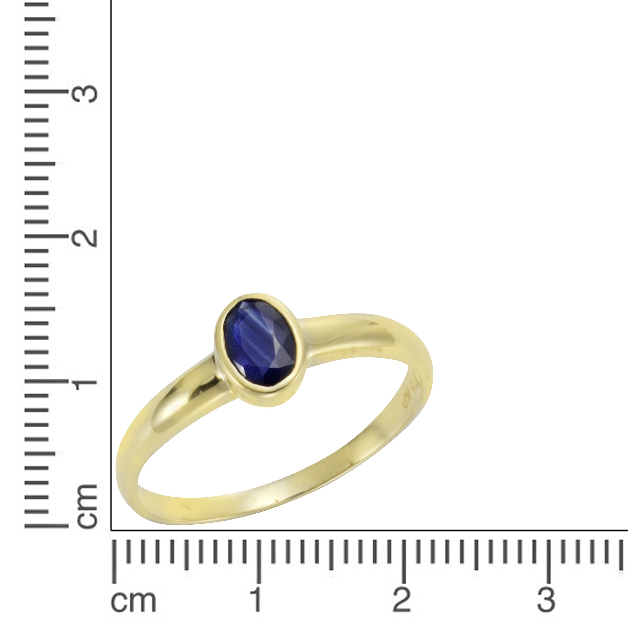 Ring 375/- Gelbgold mit Saphir