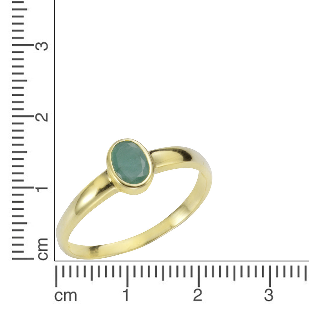 Ring 375/- Gelbgold mit Smaragd