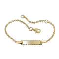 Schildarmband 1,8 mm mattiert diamantiert 9Kt GOLD 15 cm