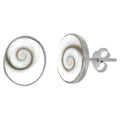 Ohrstecker 925 Silber Muschel weiß
