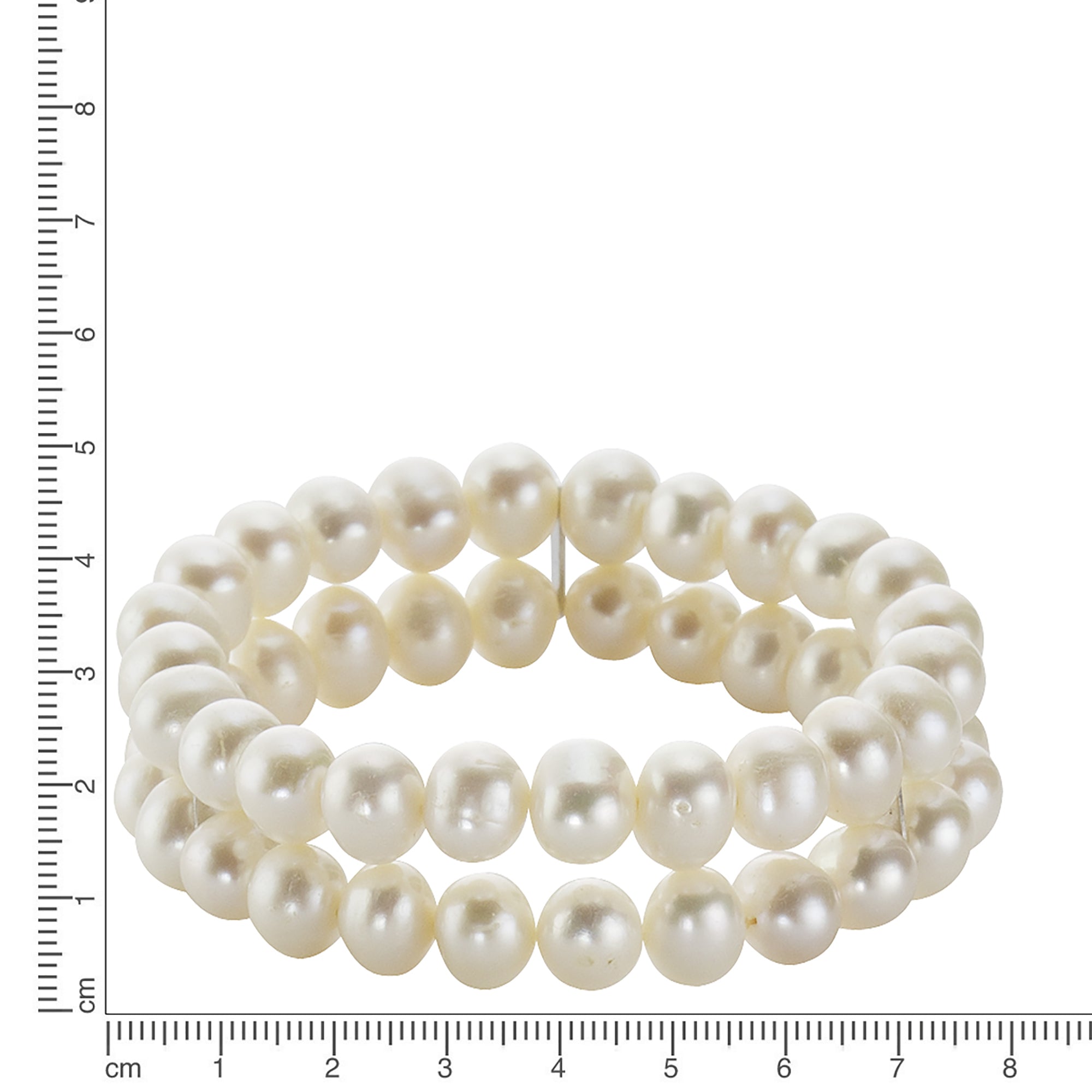 Armband Süßwasserzuchtperlen weiß 8mm zweireihig