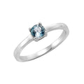 Ring Silber 925 rhodiniert mit Blautopas (beh.) 5 mm
