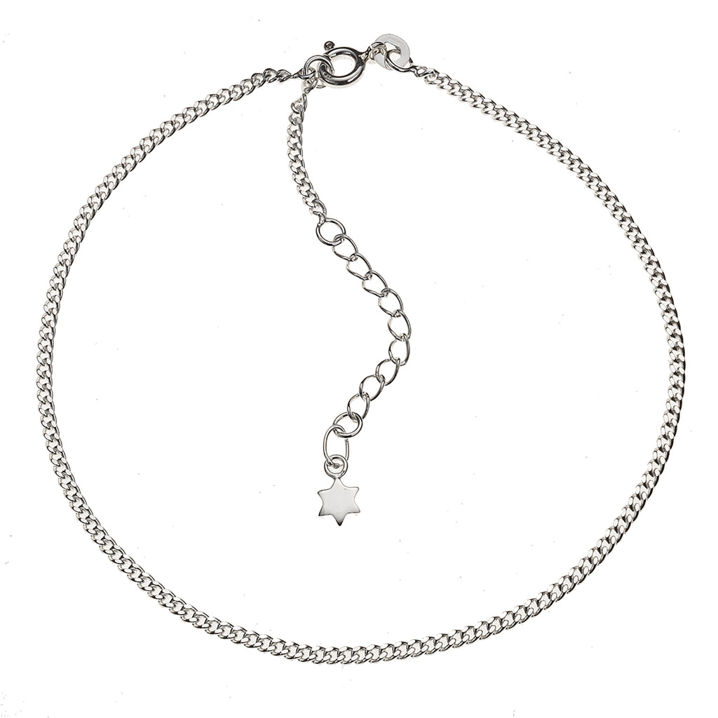 Fusskette 925 Silber Stern Motiv