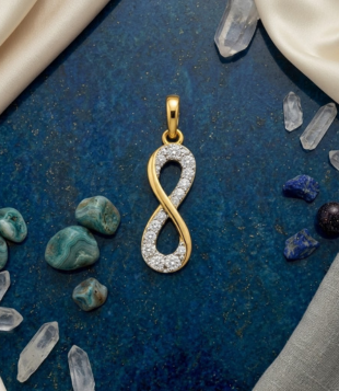 Anhänger 333 Gelbgold bicolor Zirkonia Infinity