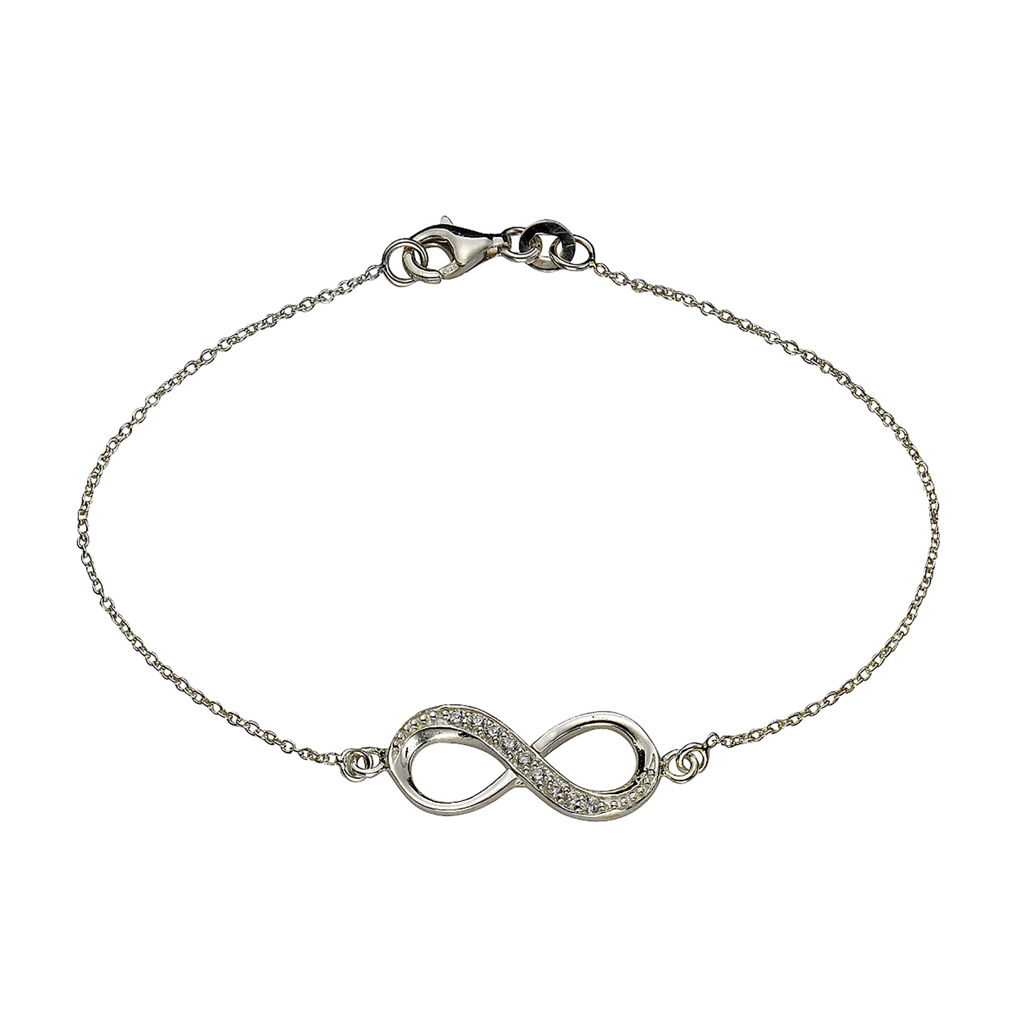 Armband Silber 925 mit Unendlichkeitszeichen 19cm lang