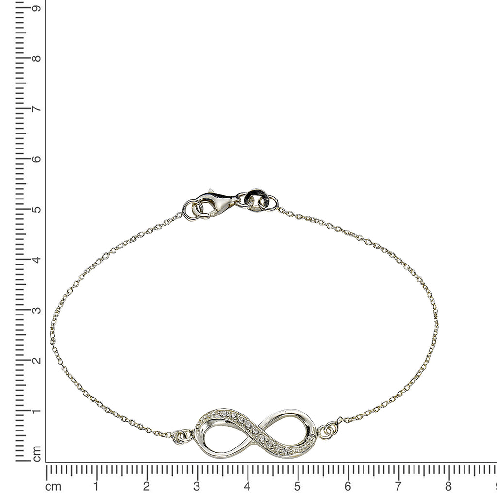 Armband Silber 925 mit Unendlichkeitszeichen 19cm lang