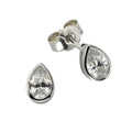 Ohrstecker 925 Sterling Silber Zirkonia weiß
