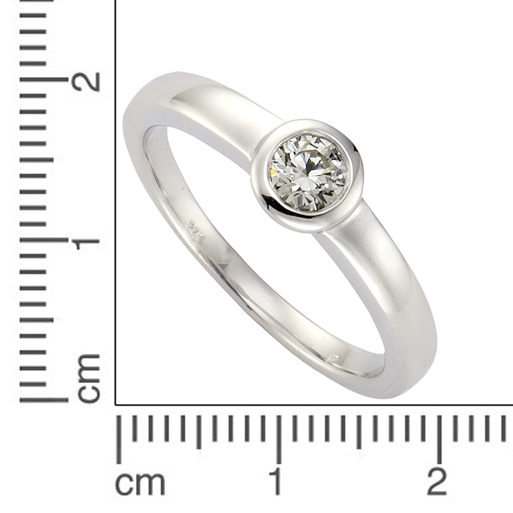 Ring Silber 925 rhodiniert mit Zirkonia weiß
