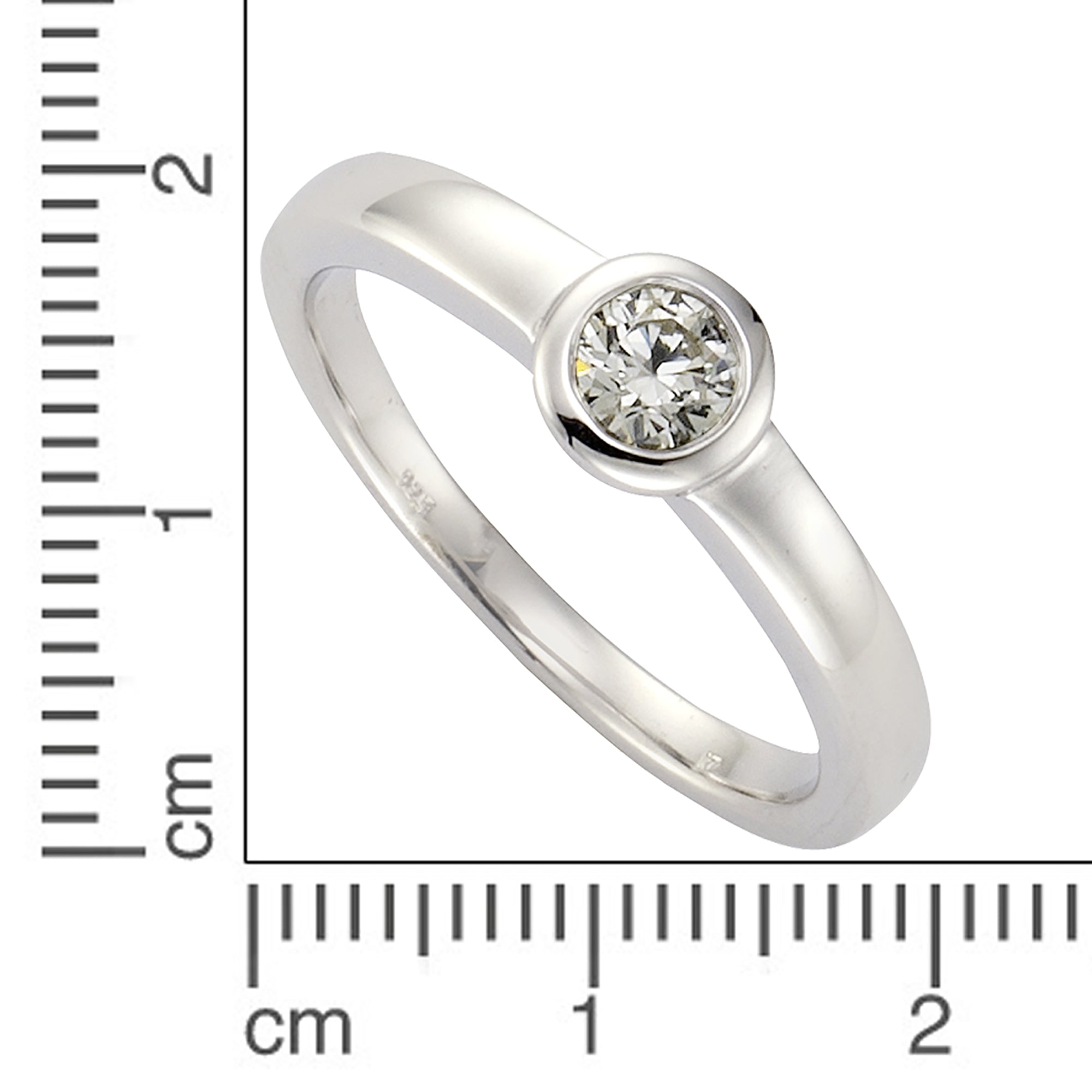 Ring Silber 925 rhodiniert mit Zirkonia weiß