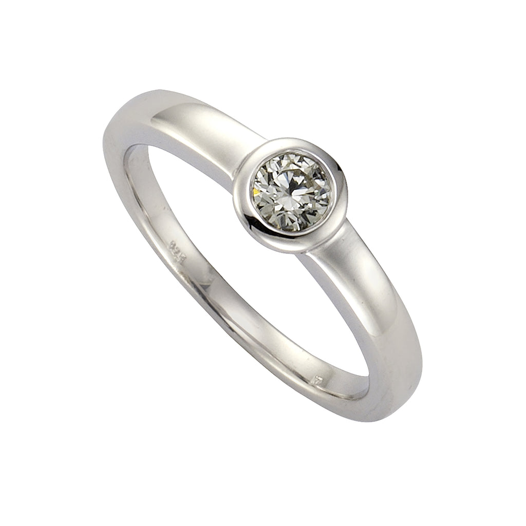Ring Silber 925 rhodiniert mit Zirkonia weiß