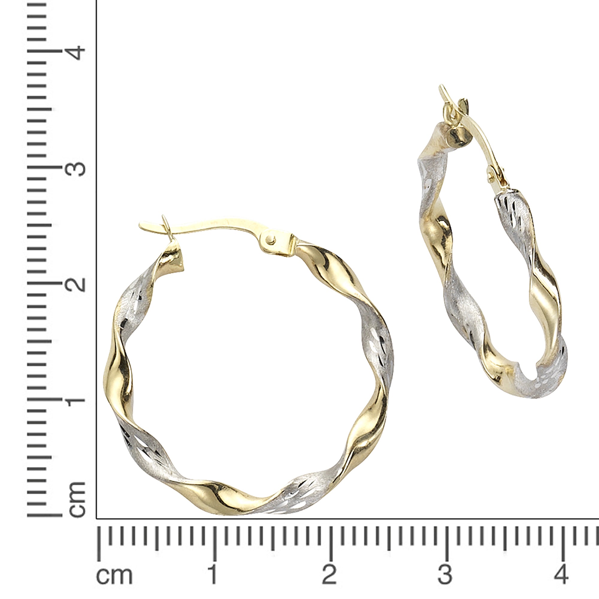Ohrringe Gold 333 zweifarbig glanz matt