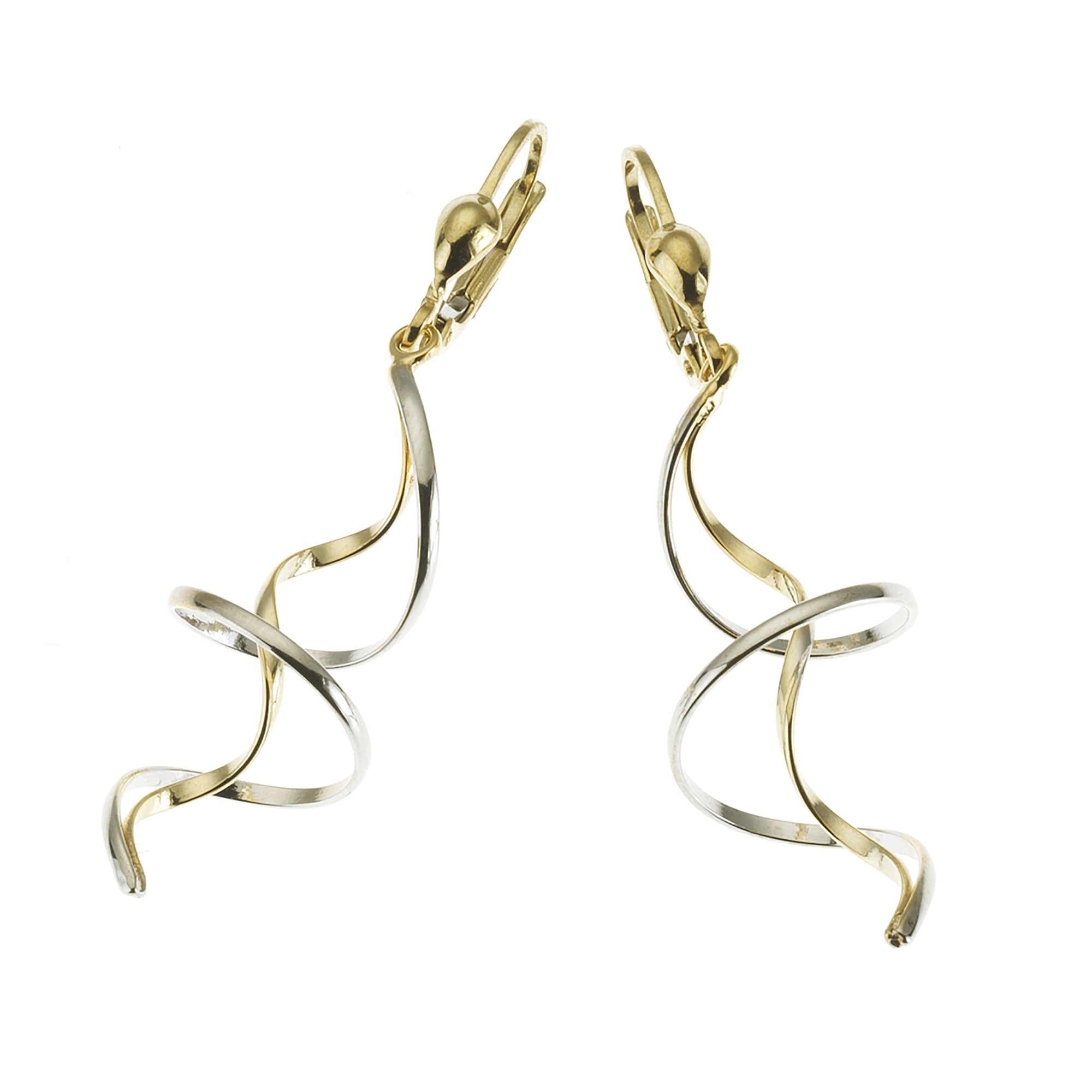 Ohrringe 333 Gold zweifarbig Spirale