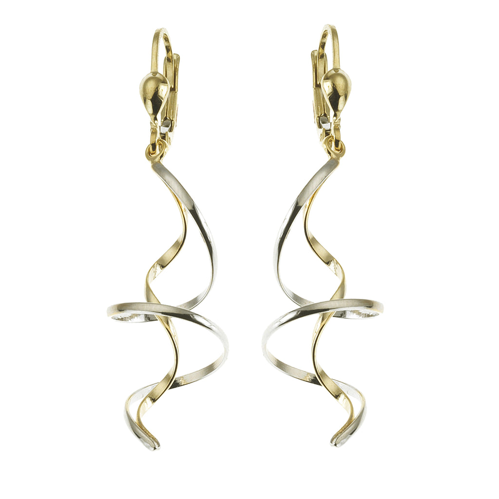 Ohrringe 333 Gold zweifarbig Spirale