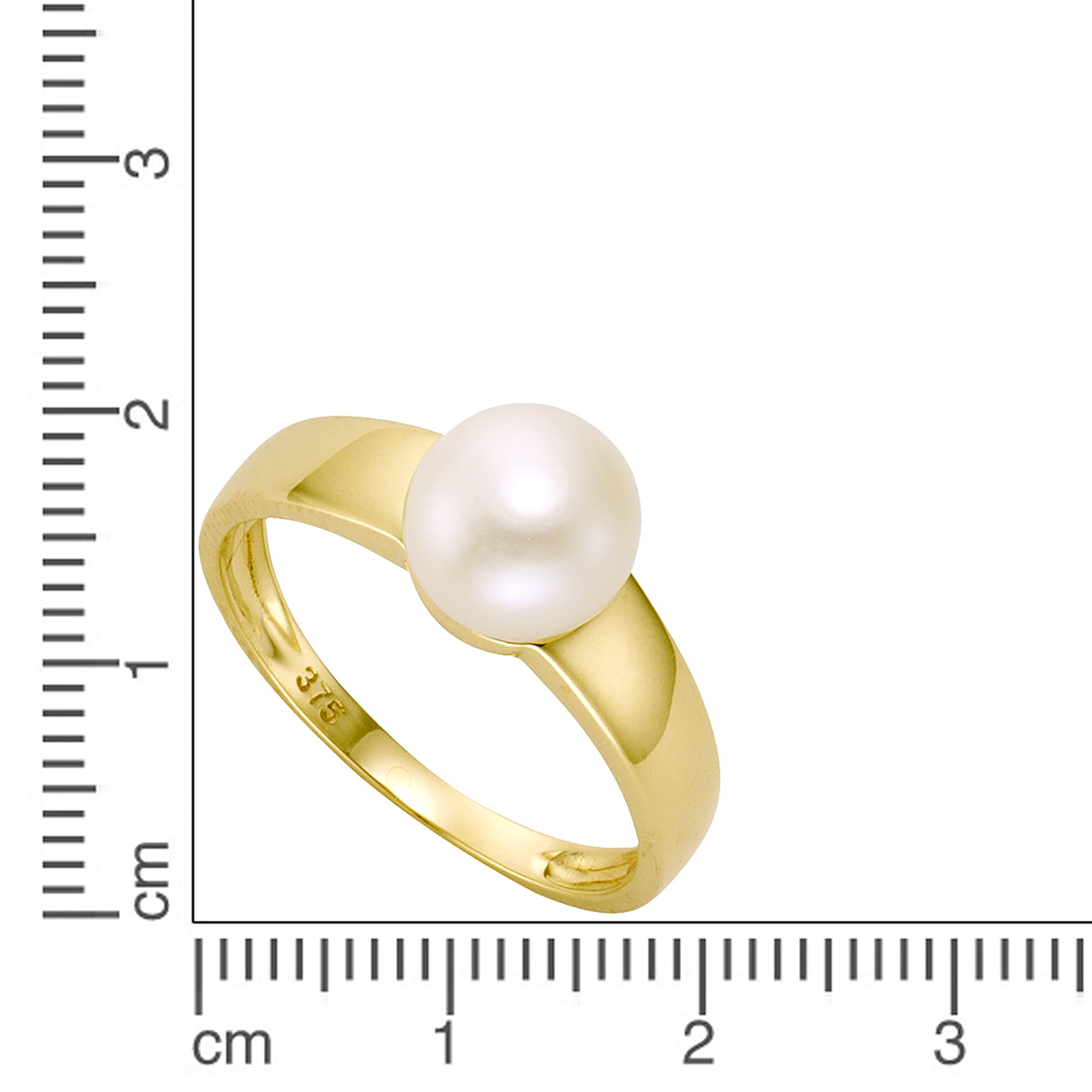 Ring Gold 375 Perle weiß 7,5-8mm