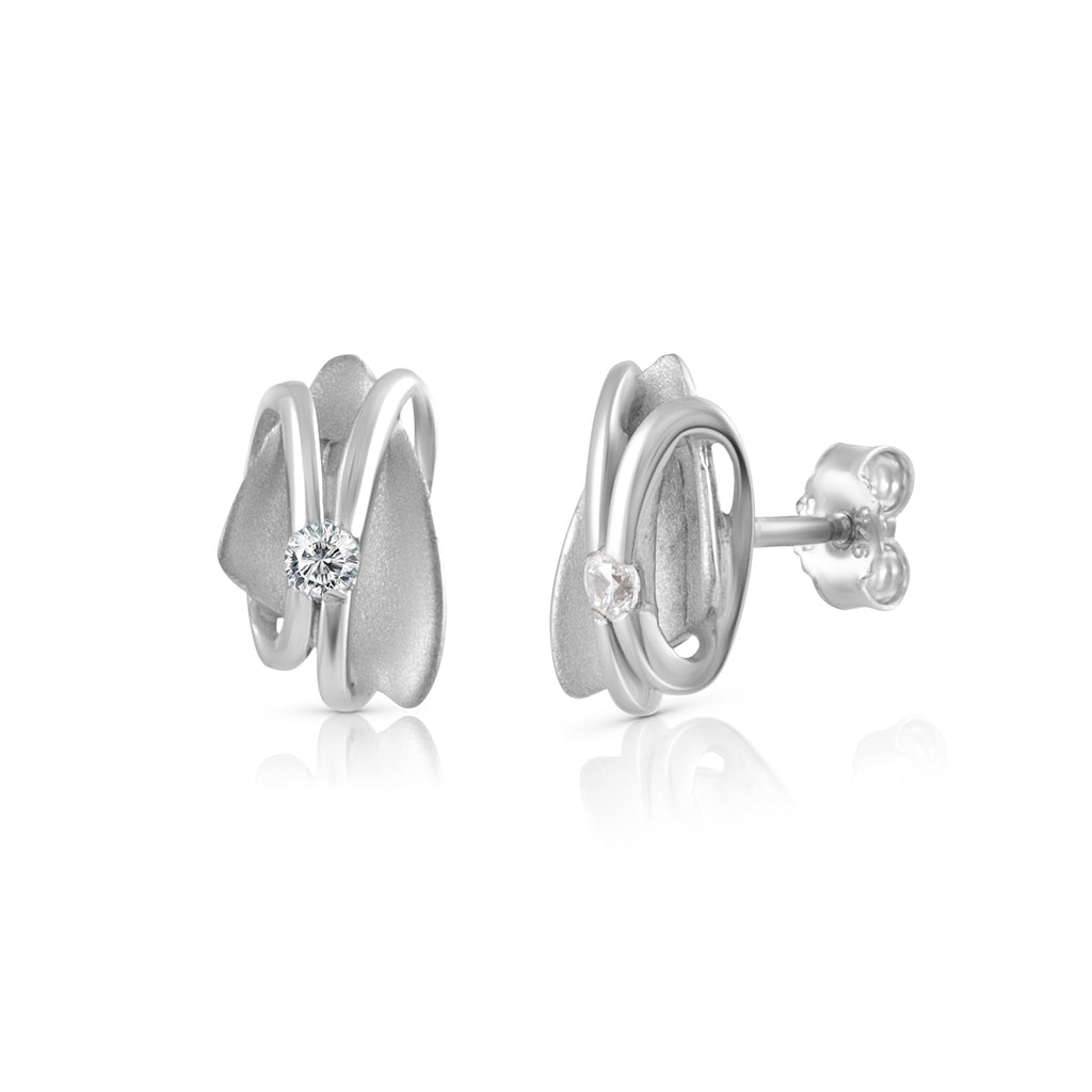 Ohrstecker Silber 925 rhodiniert Zirkonia