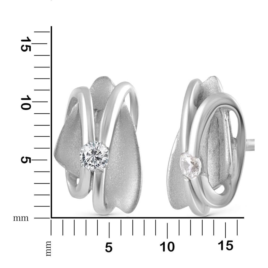 Ohrstecker Silber 925 rhodiniert Zirkonia