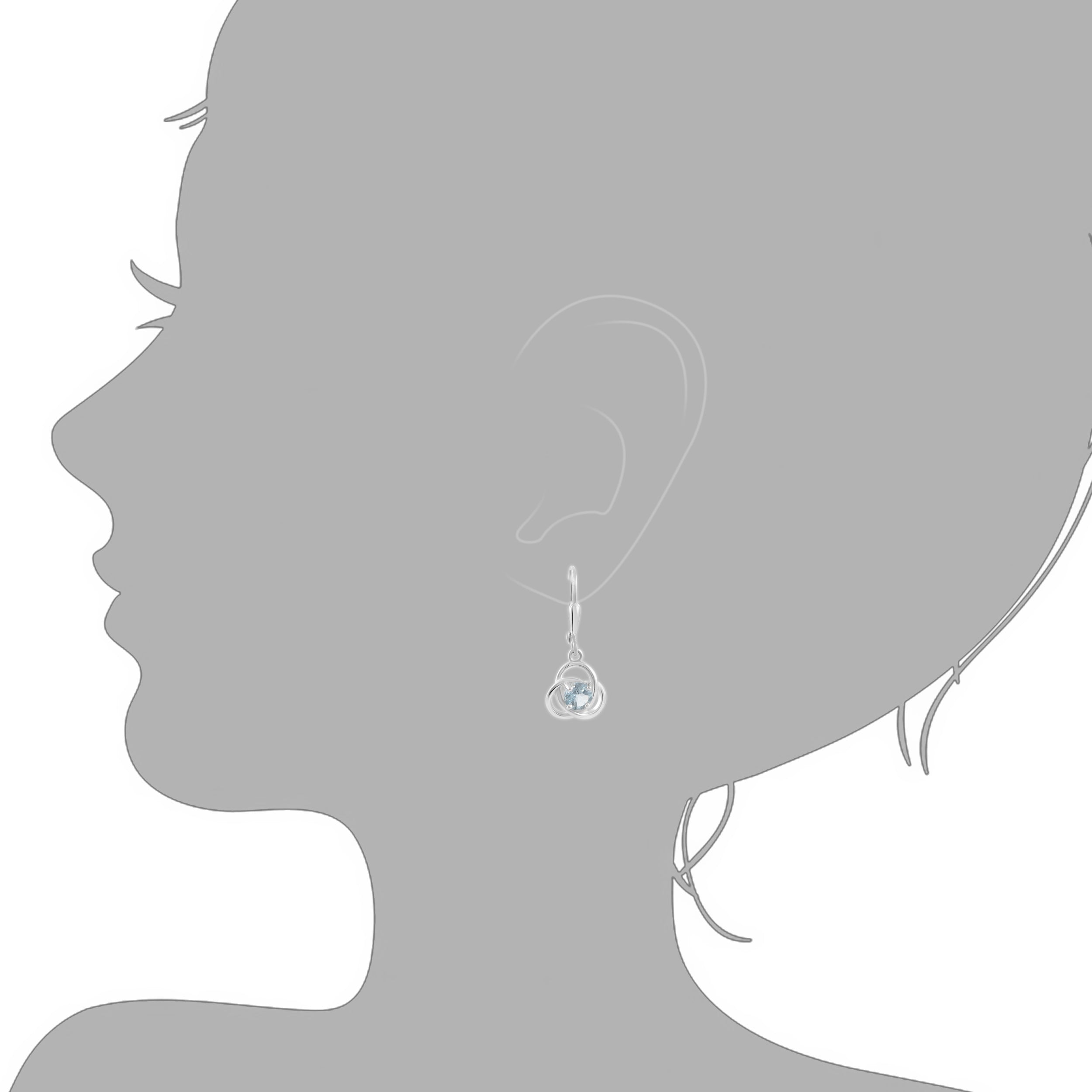 Ohrhänger 925/- Sterling Silber rhodiniert Blautopas