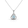 Anhänger mit Kette 925 Sterling Silber rhodiniert Blautopas