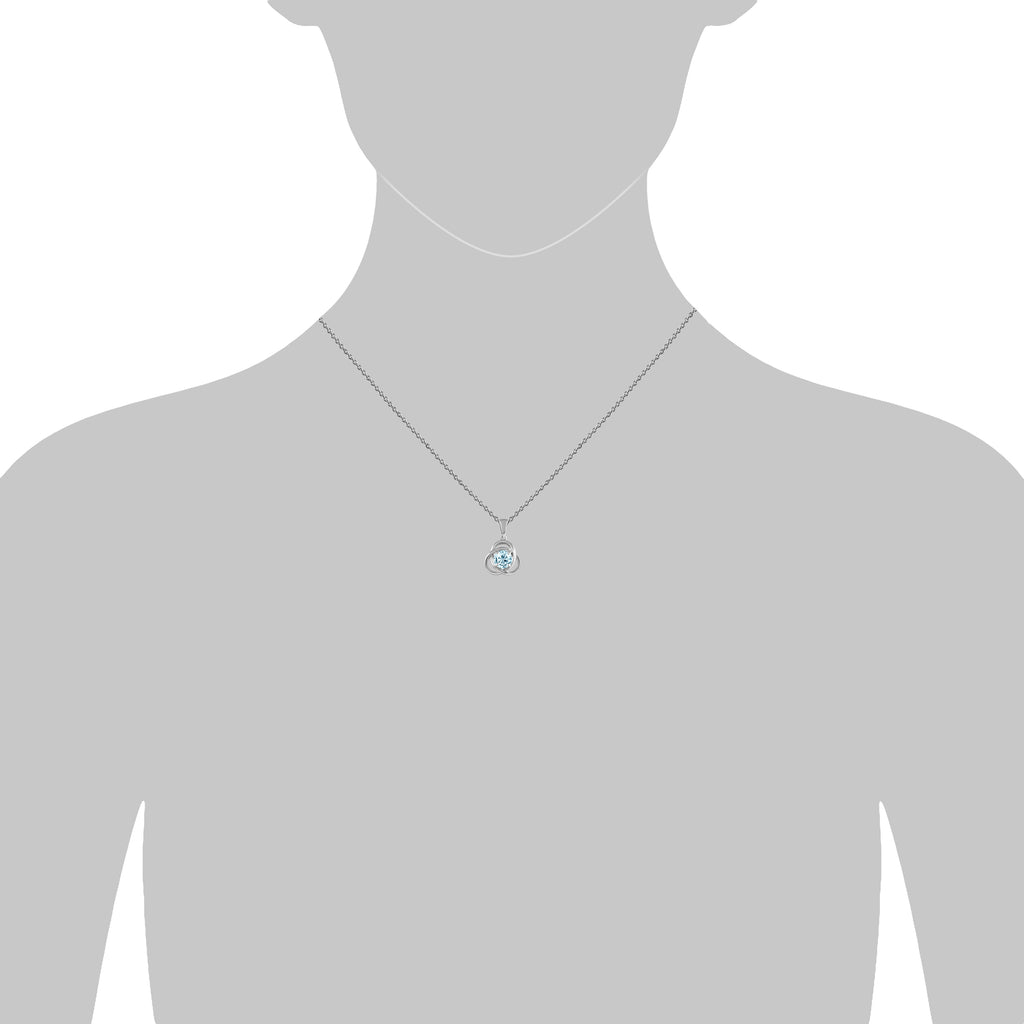 Anhänger mit Kette 925/- Sterling Silber rhodiniert Blautopas