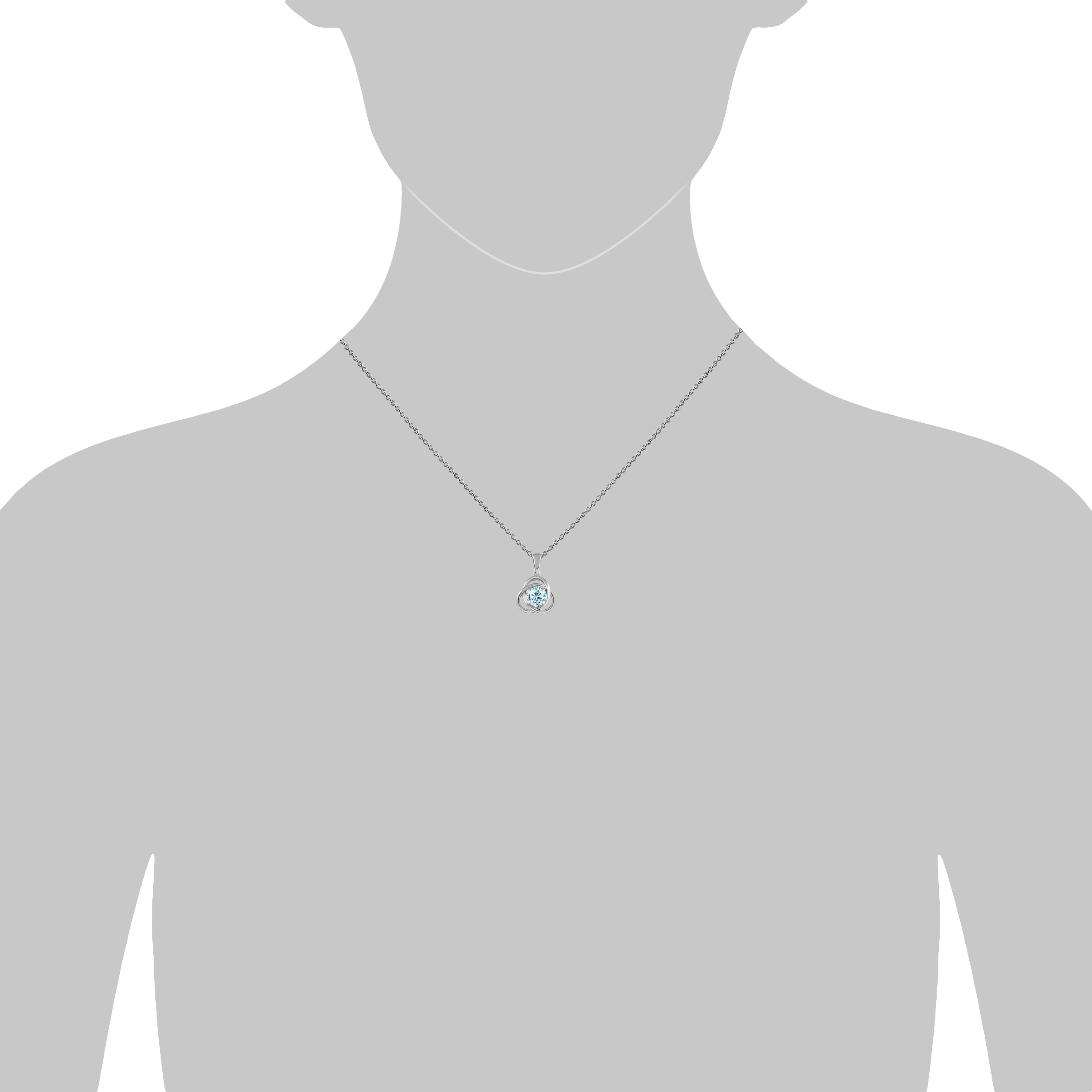 Anhänger mit Kette 925/- Sterling Silber rhodiniert Blautopas