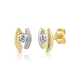 Ohrstecker 333 Gold zweifarbig Zirkonia weiß