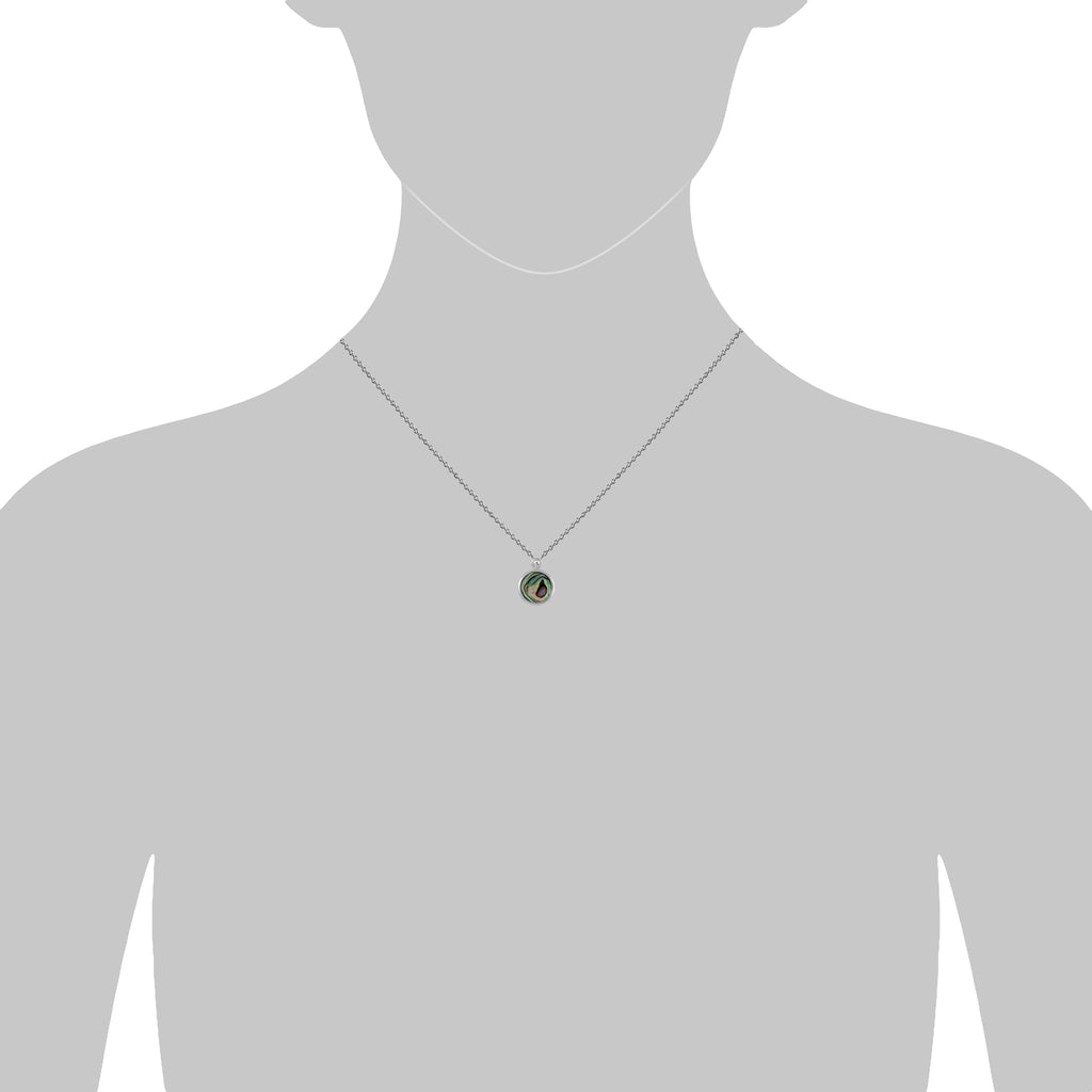 Collier 925 Silber rhodiniert Abalone Zirkonia