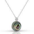 Collier 925 Silber rhodiniert Abalone Zirkonia