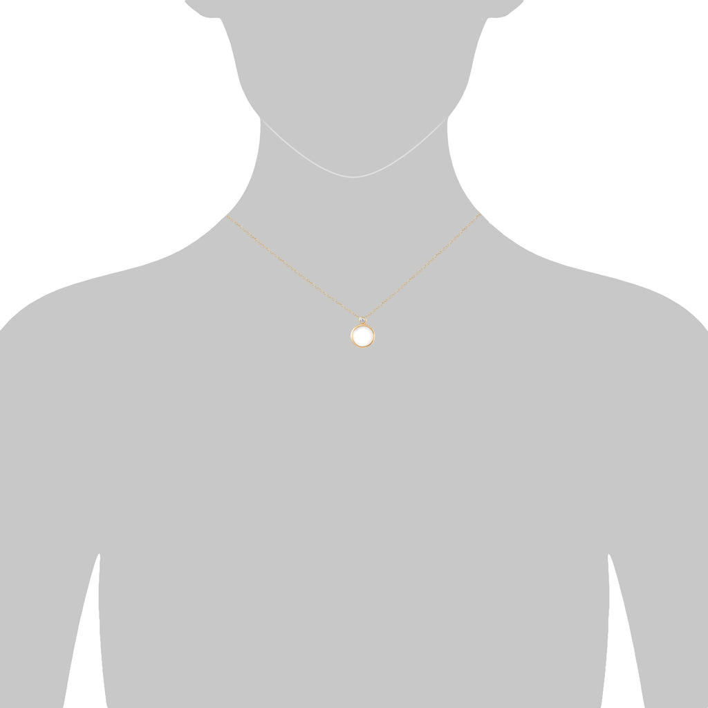Collier 925 Silber vergoldet Perlmutt Zirkonia