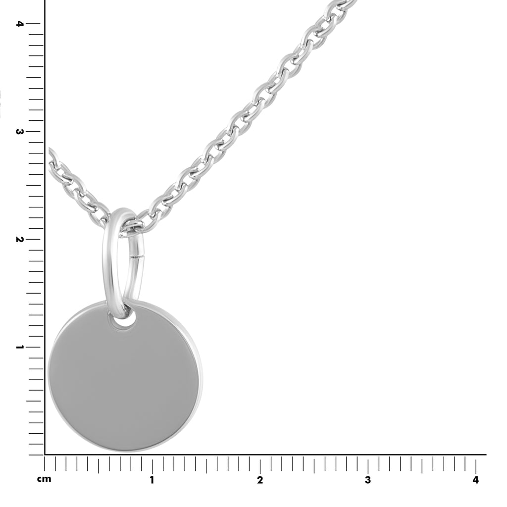 Anhänger mit Kette 925 Silber rhodiniert 10mm