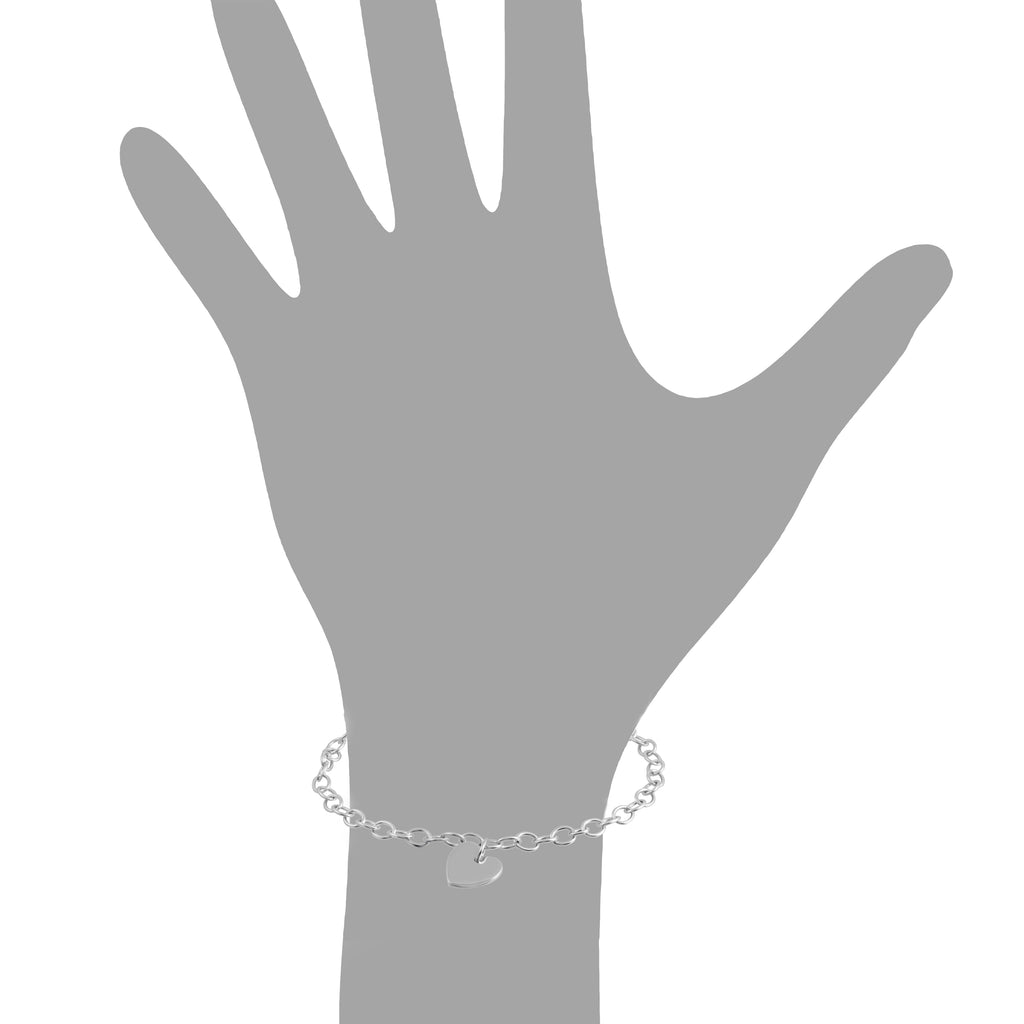Armband 925 Silber rhodiniert mit Herz Motiv