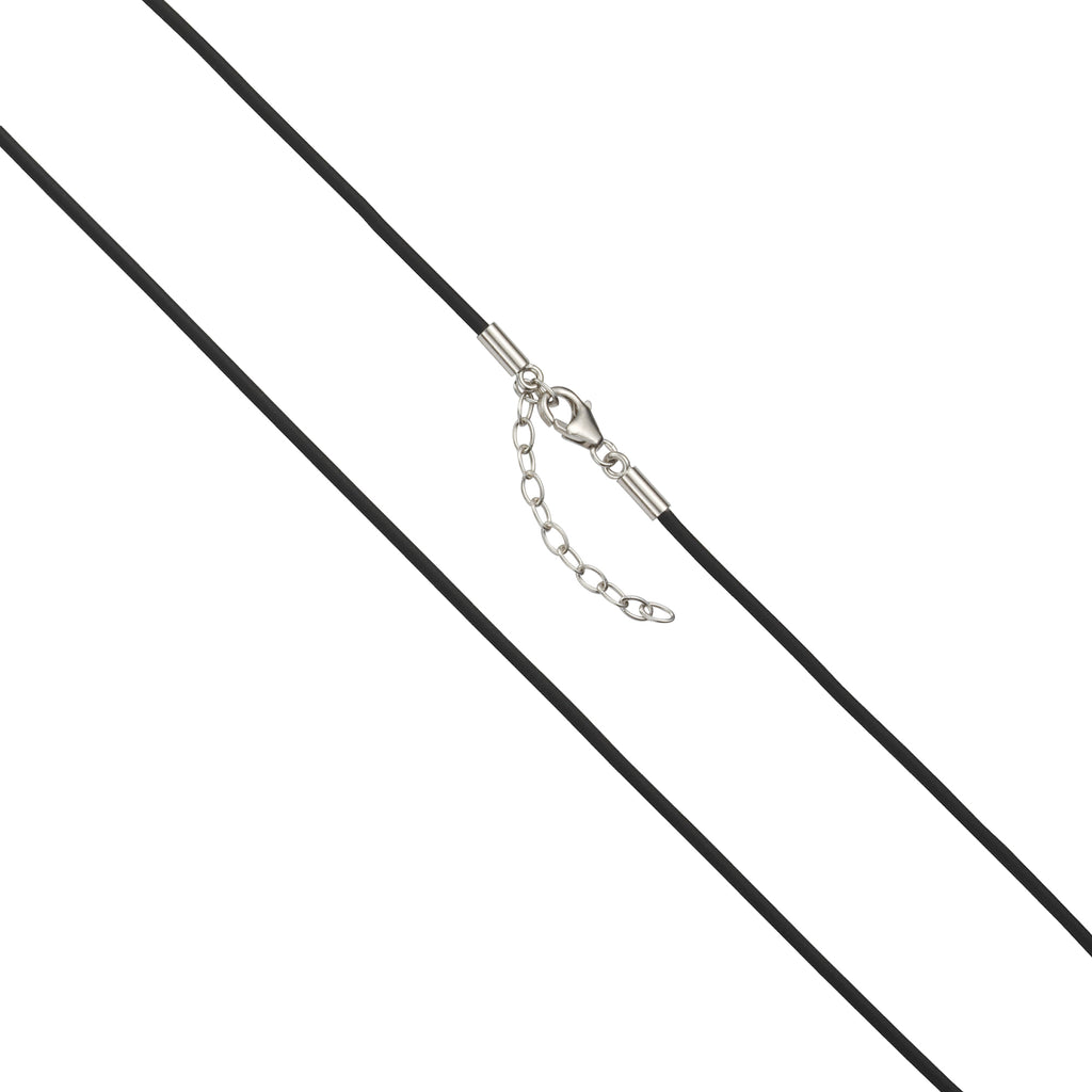 Collier 925/- Sterling Silber rhod. Kautschuk 42cm