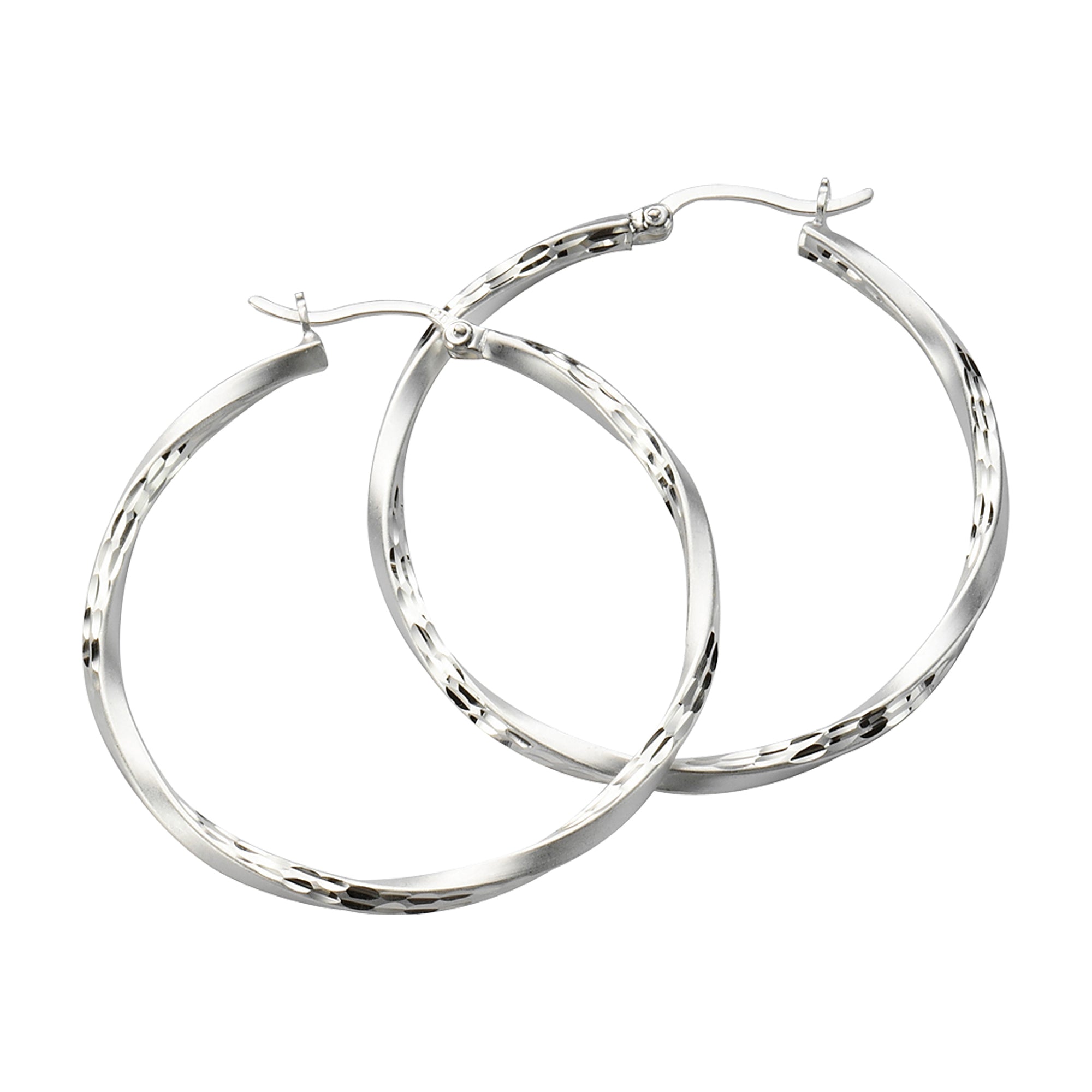 Creolen 925 Silber rhodiniert 4,0cm