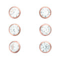 Ohrstecker 925 Silber rotvergoldet 3er-Set 4 mm