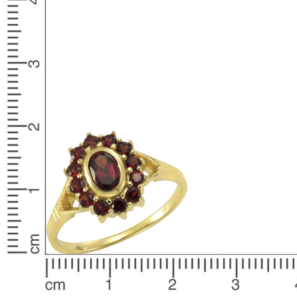 Ring 333/- Gelbgold mit Granat