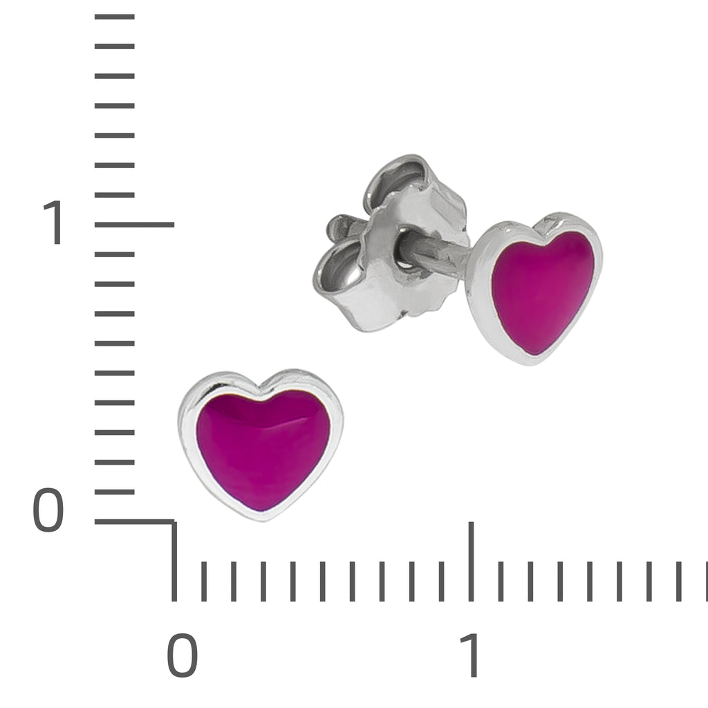 Ohrringe Silber 925 Herz Lack rosa