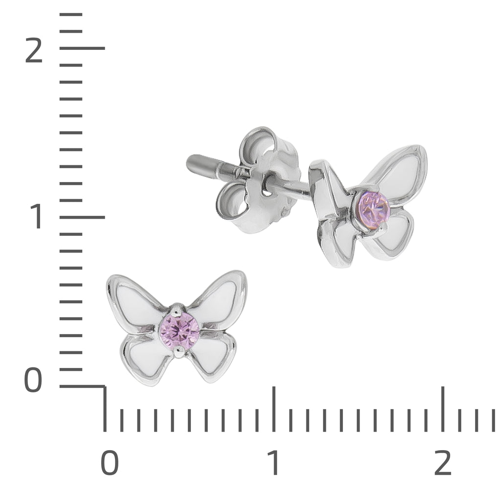 Ohrringe Silber 925 Schmetterling Zirkonia pink