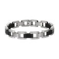 Armband Edelstahl poliert matt zweifarbig schwarz