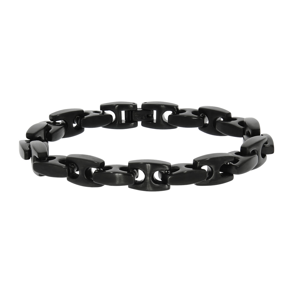 Armband Edelstahl matt glanz schwarz 23,5cm lang