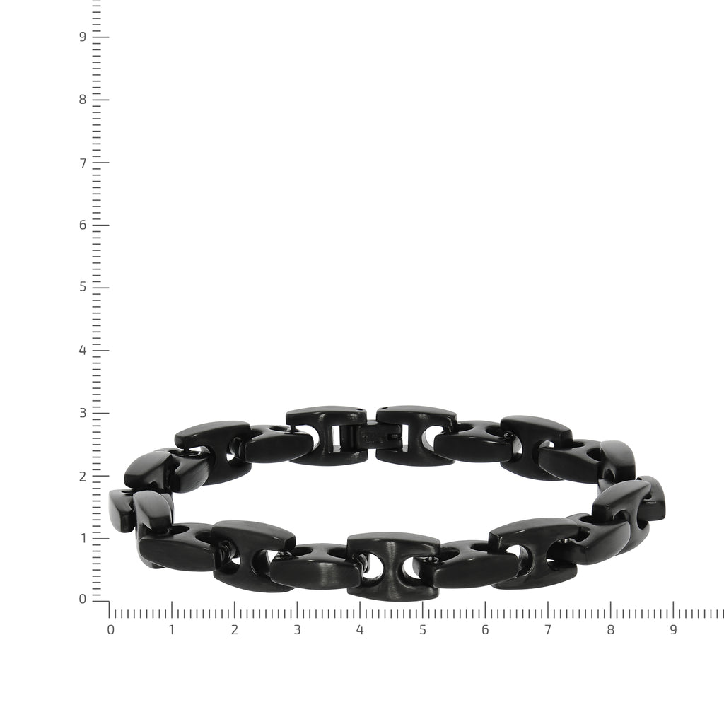 Armband Edelstahl matt glanz schwarz 23,5cm lang
