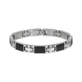 Armband Edelstahl poliert mit Carbon-Einlagen 20,5cm lang
