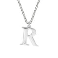 Halskette Silber 925 mit 1x Diamant 0,008ct. Buchstabe R