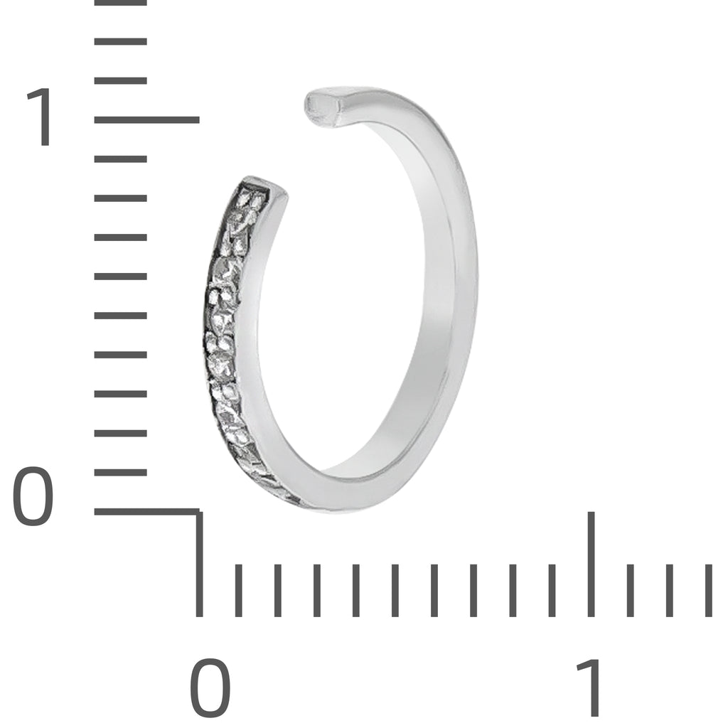 Ohrklemme Silber 925 rhodiniert mit 11x Zirkonia weiß