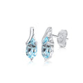 Ohrringe Silber 925 rhodiniert mit Blautopas (beh.) 8x5 mm