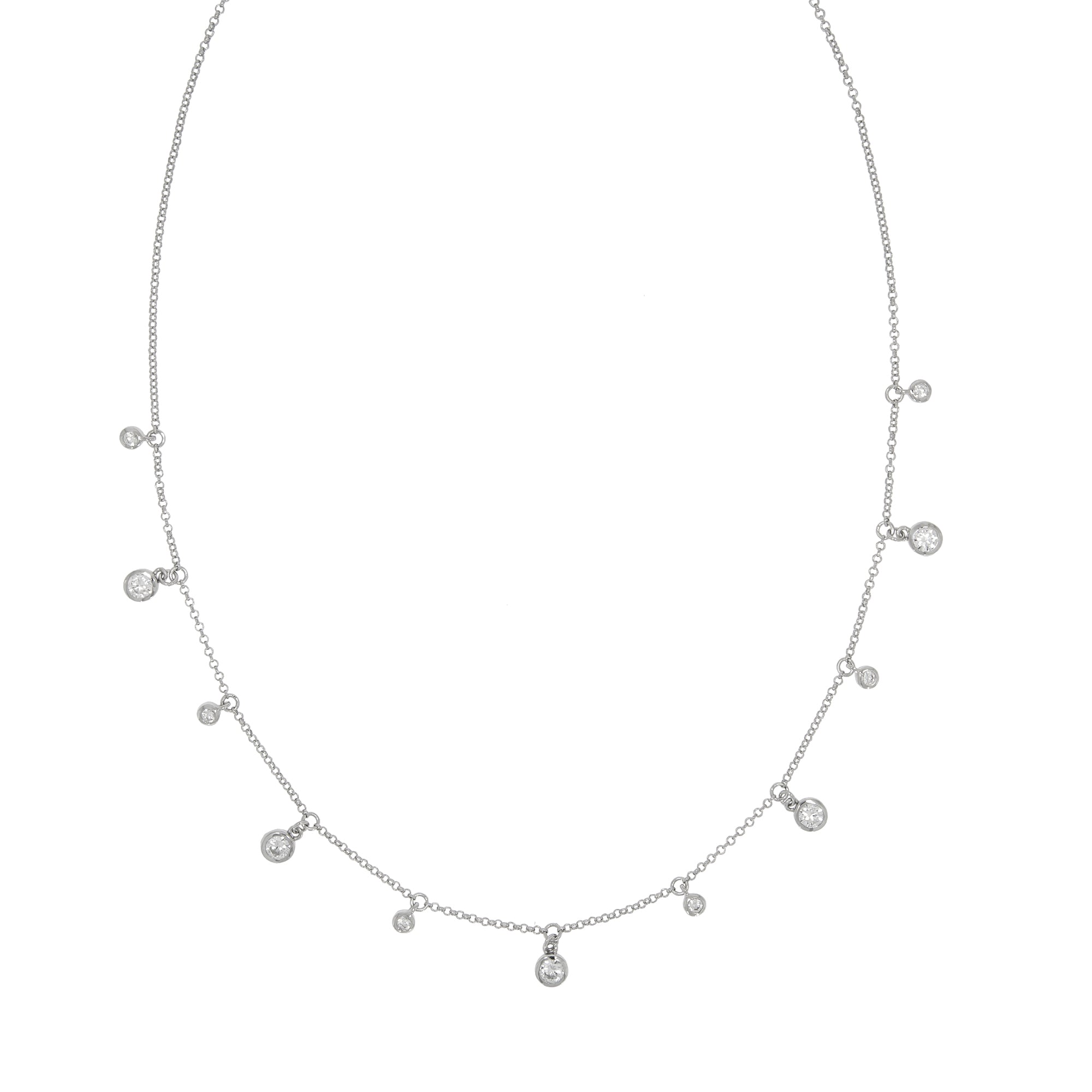 Halskette Silber 925 rhodiniert mit Zirkonia weiß