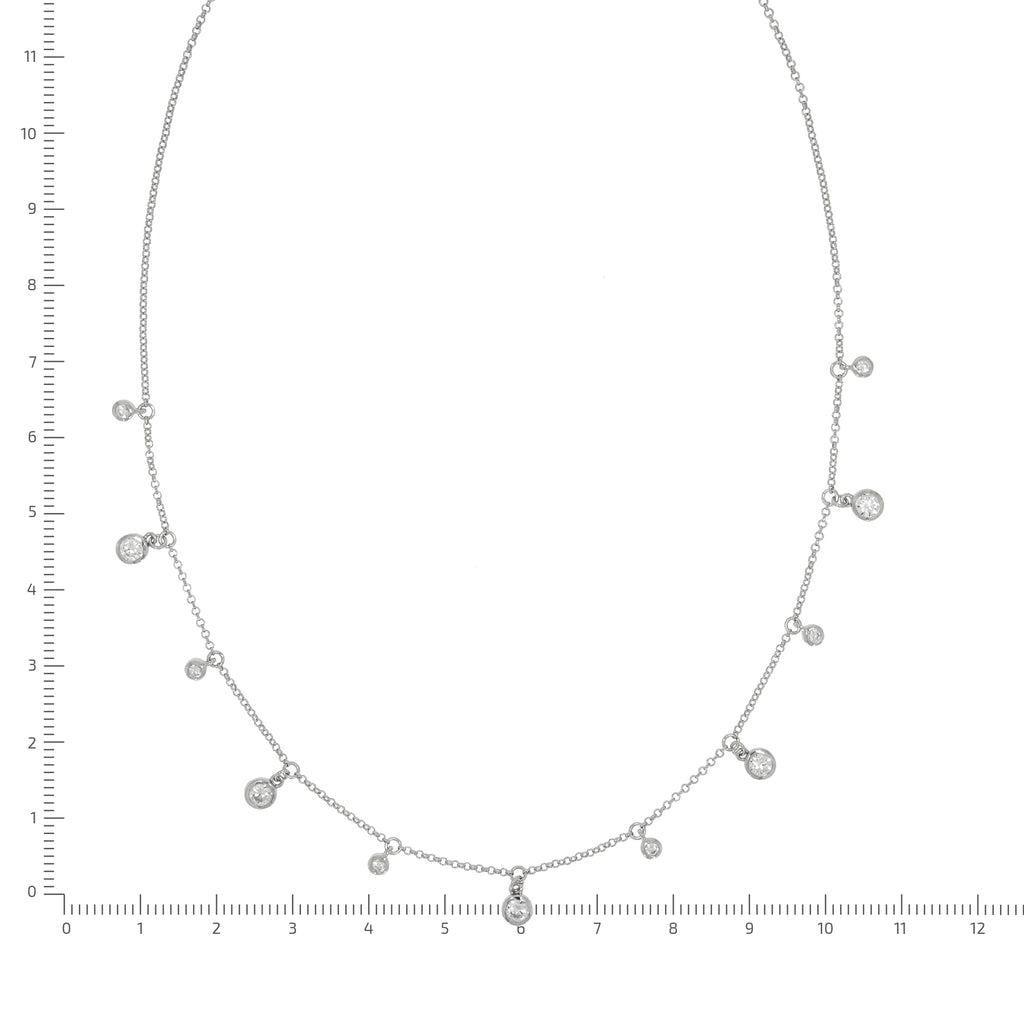 Halskette Silber 925 rhodiniert mit Zirkonia weiß
